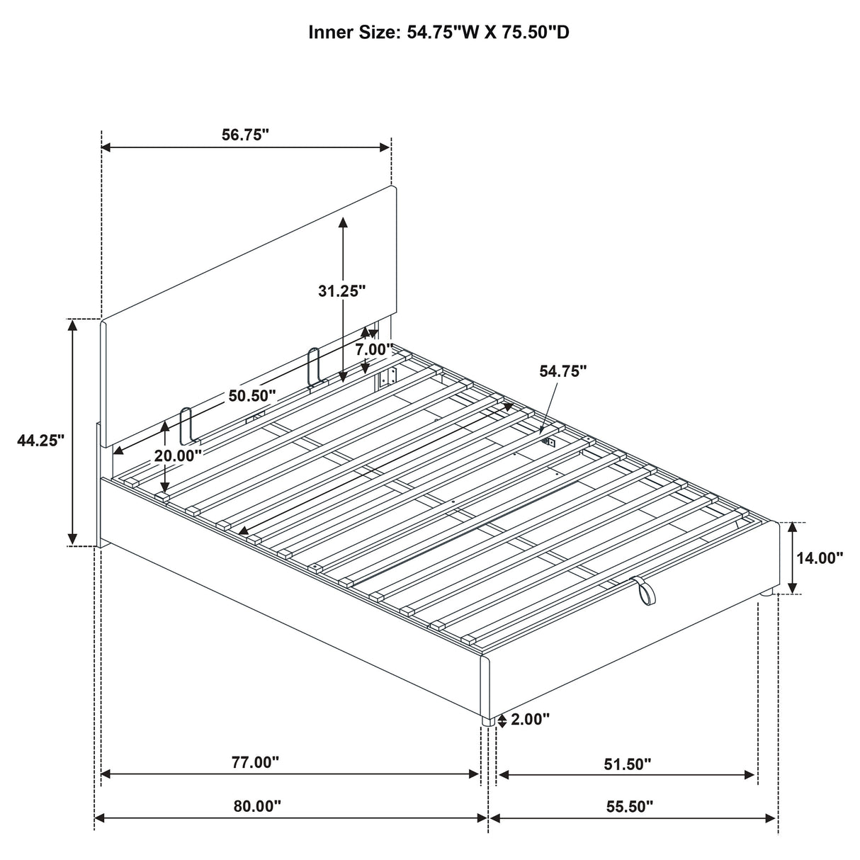 Reeves Tan Upholstered Full Lift-Top Storage Platform Bed