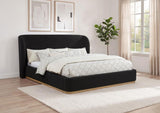 Blaire Black Upholstered California King Wingback Platform Bed by Coaster at Eve Furniture