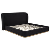 Blaire Black Upholstered California King Wingback Platform Bed by Coaster at Eve Furniture