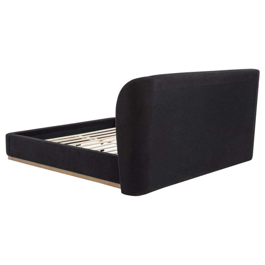 Blaire Black Upholstered California King Wingback Platform Bed by Coaster at Eve Furniture