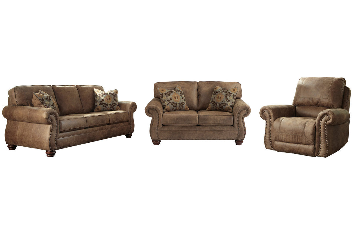 Larkinhurst Earth Sofa and Loveseat with Recliner