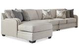 Dellara Chalk 3-Piece Sectional with Chaise