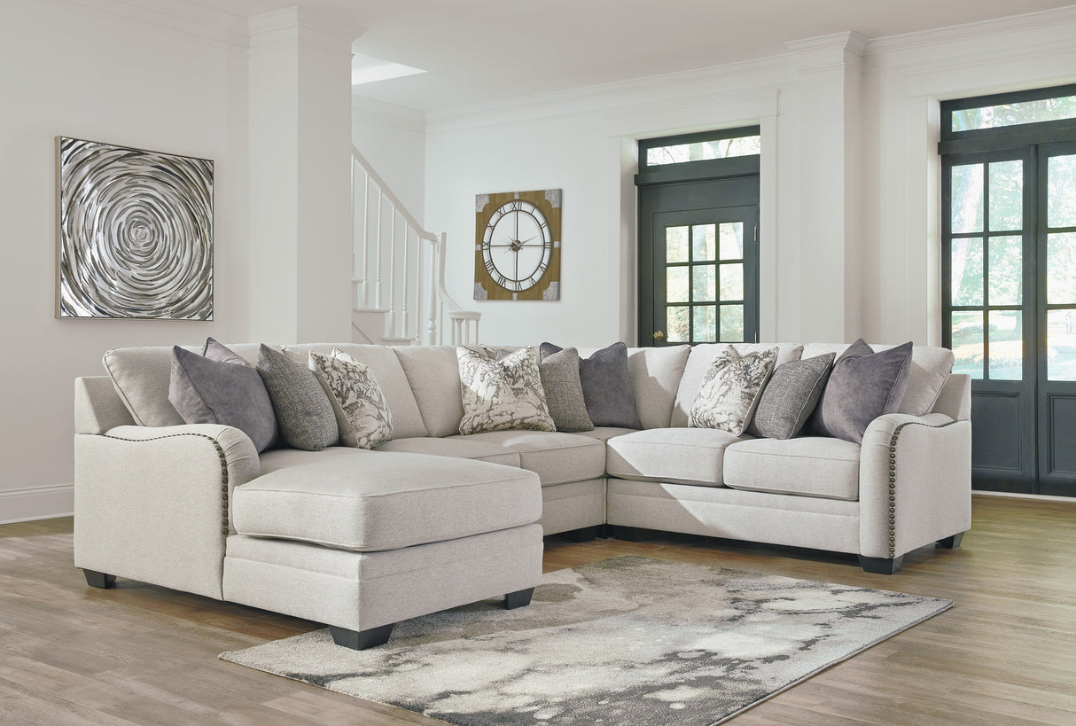 Dellara Chalk 4-Piece LAF Chaise Sectional