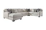 Dellara Chalk 5-Piece LAF Chaise Sectional