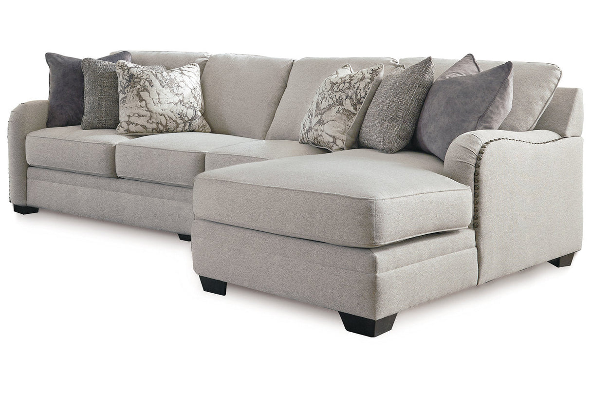 Dellara Chalk 3-Piece Sectional with Chaise