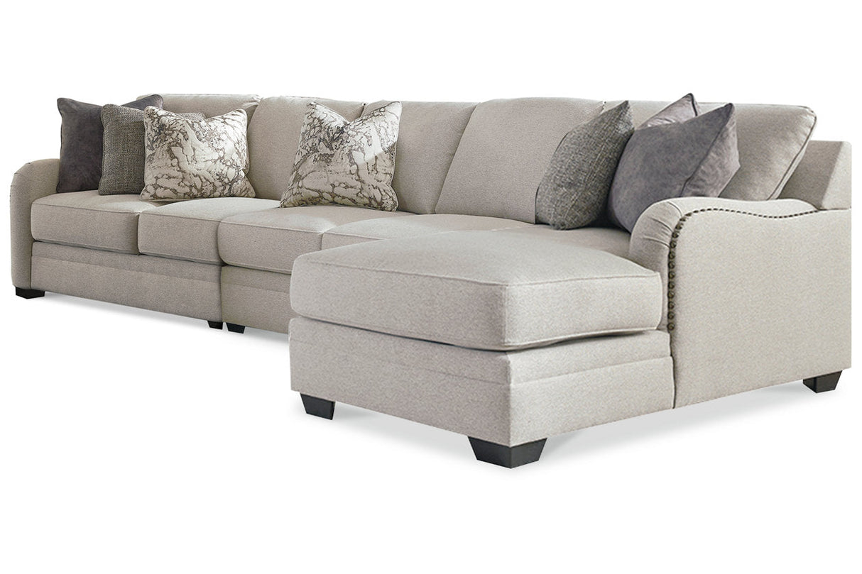 Dellara Chalk 3-Piece sectional with Chaise