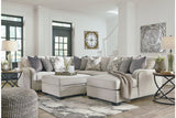 Dellara Chalk 4-Piece Sectional with Ottoman