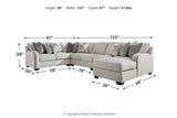 Dellara Chalk 5-Piece RAF Chaise Sectional