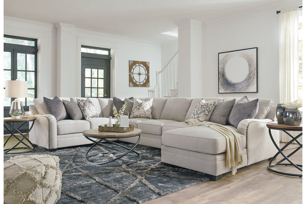 Dellara Chalk 5-Piece RAF Chaise Sectional