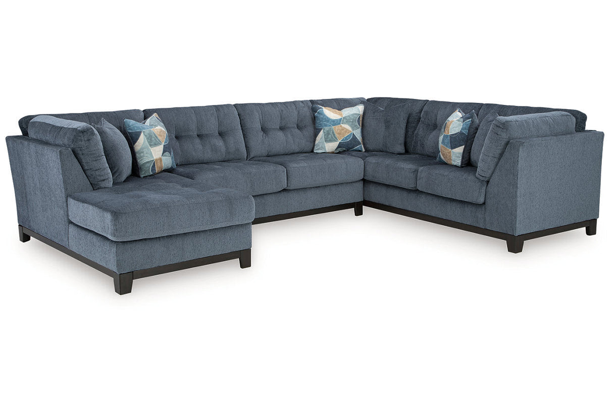 Maxon Place Navy 3-Piece Sectional with Chaise