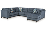 Maxon Place Navy 3-Piece Sectional with Chaise