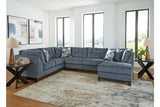 Maxon Place Navy 3-Piece Sectional with Chaise