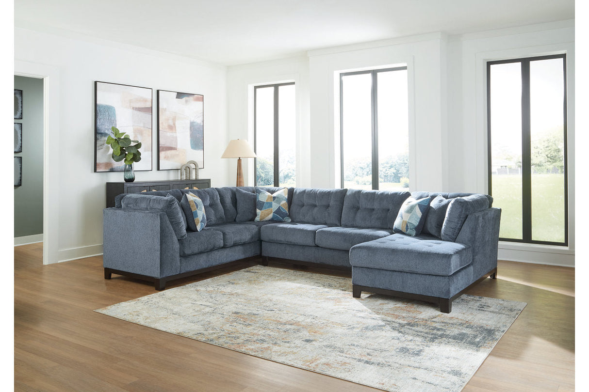 Maxon Place Navy 3-Piece Sectional with Chaise