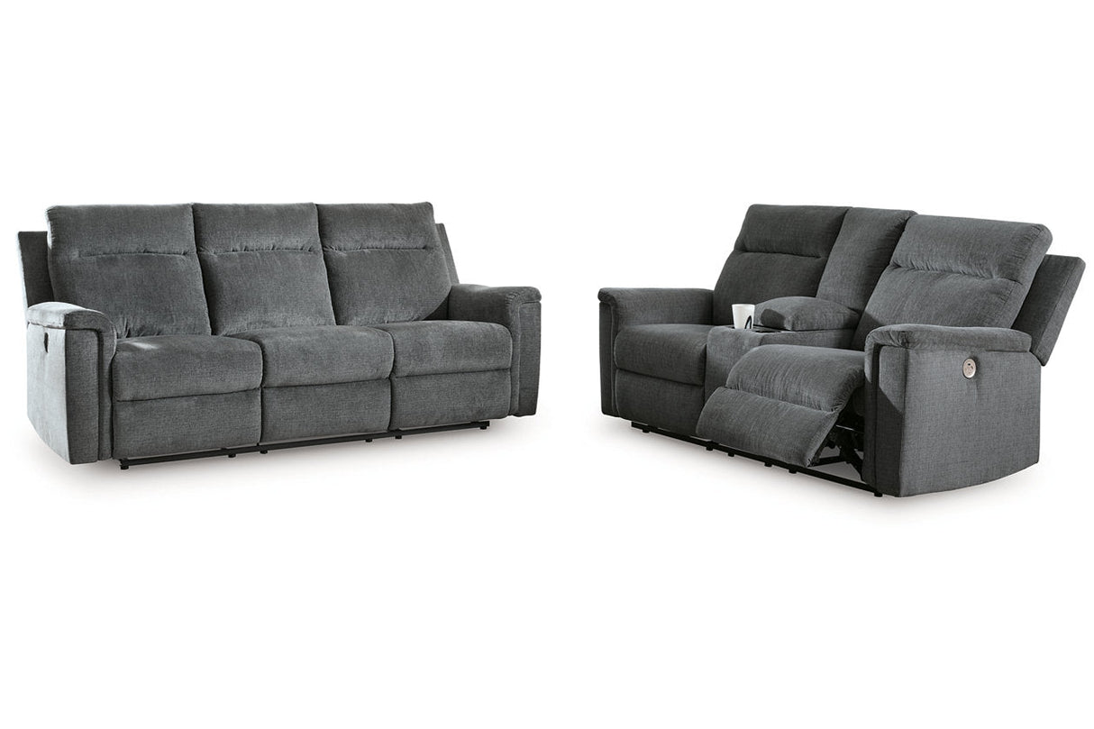 Barnsana Gravel Power Reclining Living Room Set