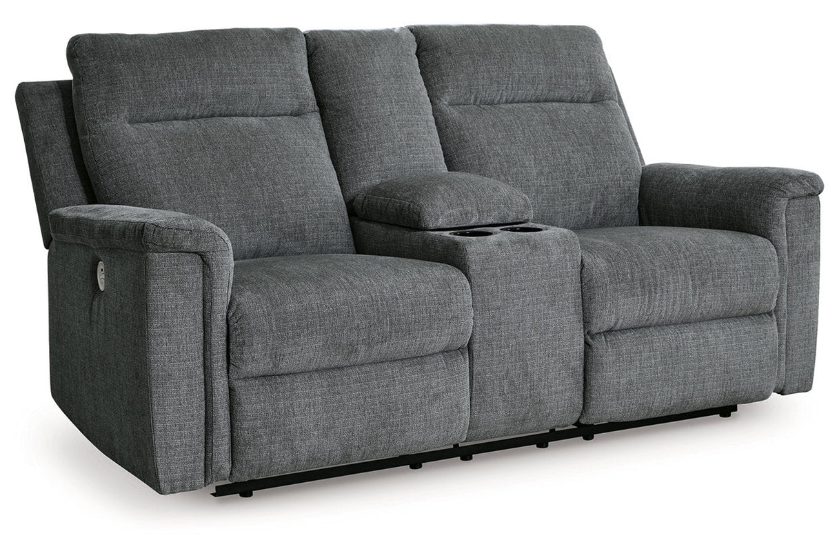 Barnsana Gravel Power Reclining Sofa, Loveseat and Recliner