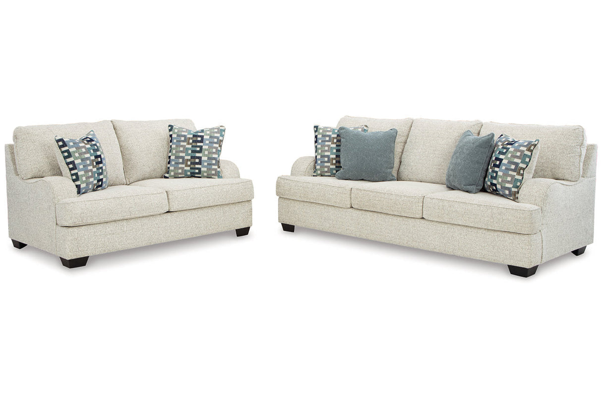 Valerano Parchment Sofa and Loveseat