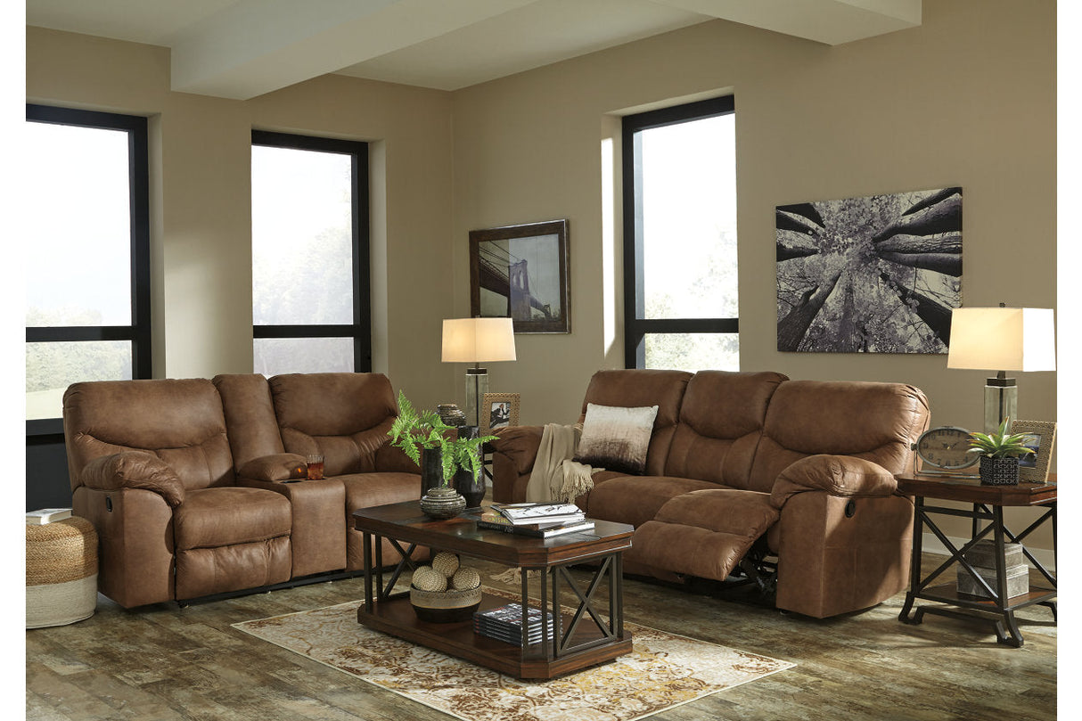 Boxberg Bark Reclining Loveseat with Console