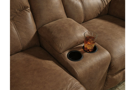 Boxberg Bark Reclining Loveseat with Console