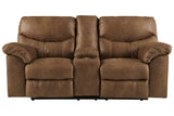 Boxberg Bark Reclining Loveseat with Console