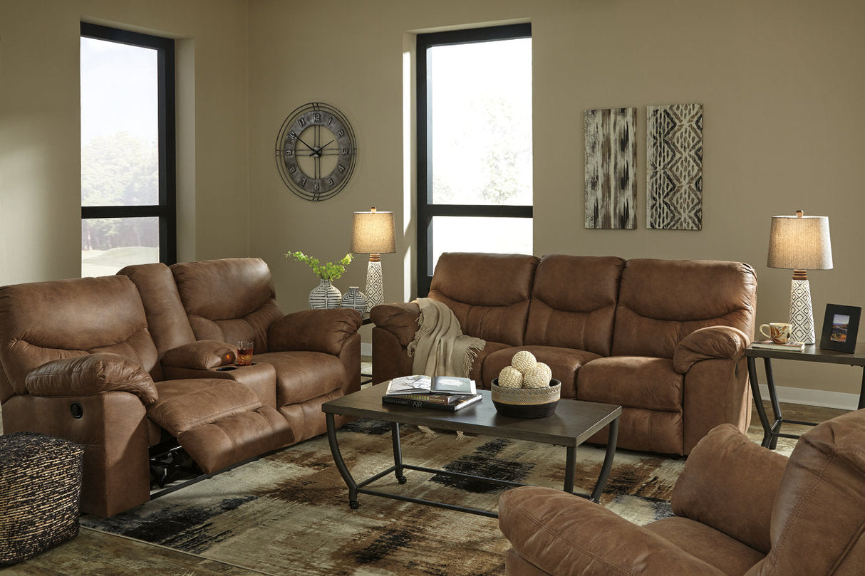 Boxberg Bark Reclining Loveseat with Console