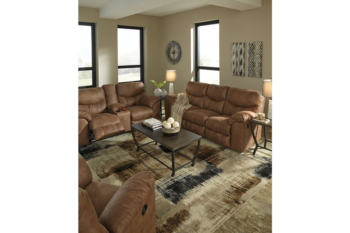 Boxberg Bark Reclining Loveseat with Console