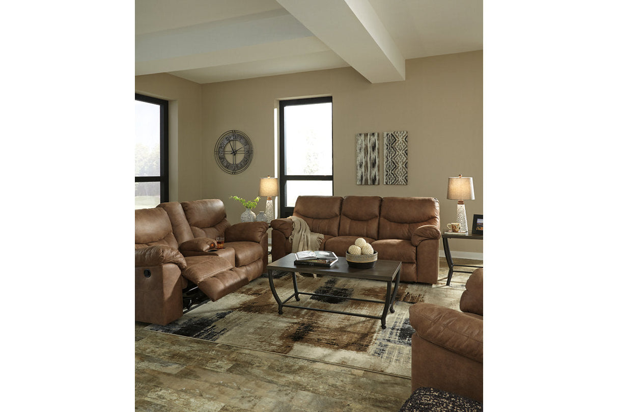 Boxberg Bark Reclining Loveseat with Console