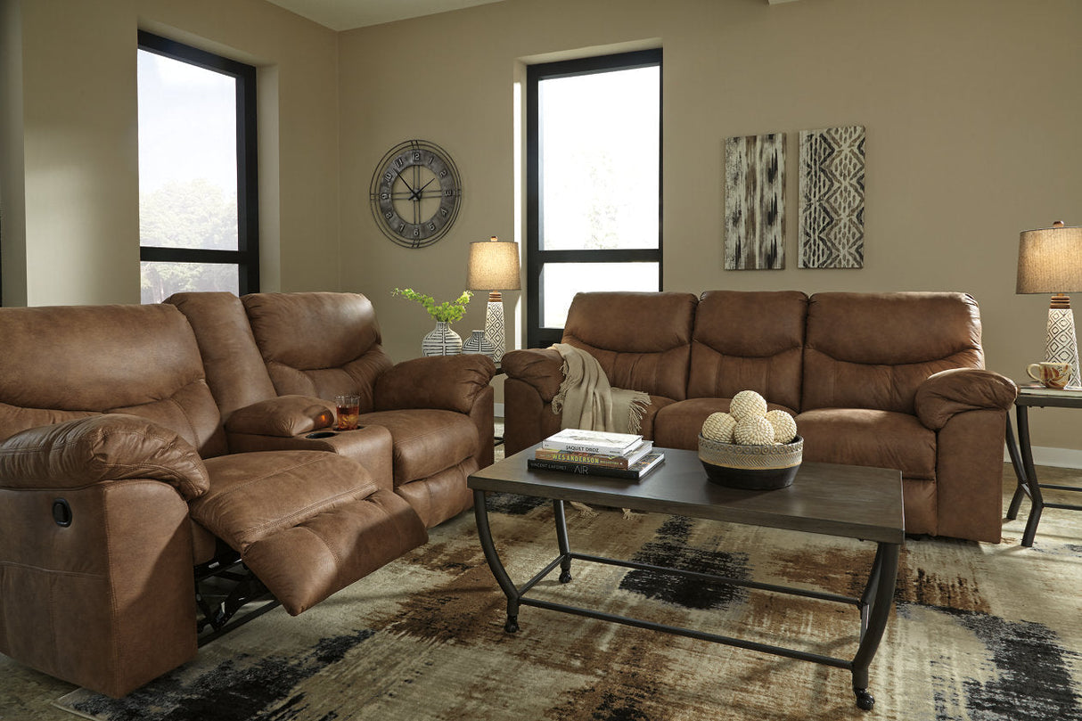 Boxberg Bark Reclining Loveseat with Console