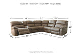 Segburg Driftwood 4-Piece Power Reclining Sectional