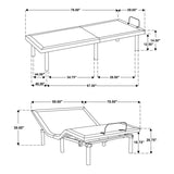 Tasca Black Queen Dual-Motor Adjustable Bed Base by Coaster at Eve Furniture