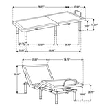 Weston Black/Grey Twin XL Dual-Motor Massage Adjustable Bed Base by Coaster at Eve Furniture