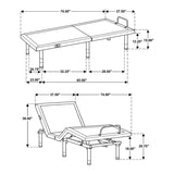 Weston Black/Grey Twin Dual-Motor Massage Adjustable Bed Base by Coaster at Eve Furniture