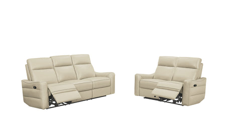 3517 Cream Sofa w/ manual recliners by ESF Furniture at Eve Furniture