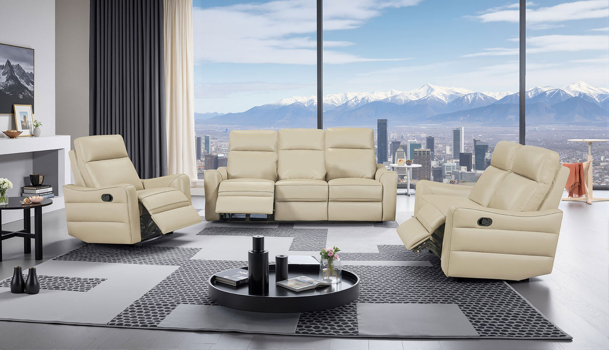 3517 Cream w/ manual recliners Group by ESF Furniture at Eve Furniture