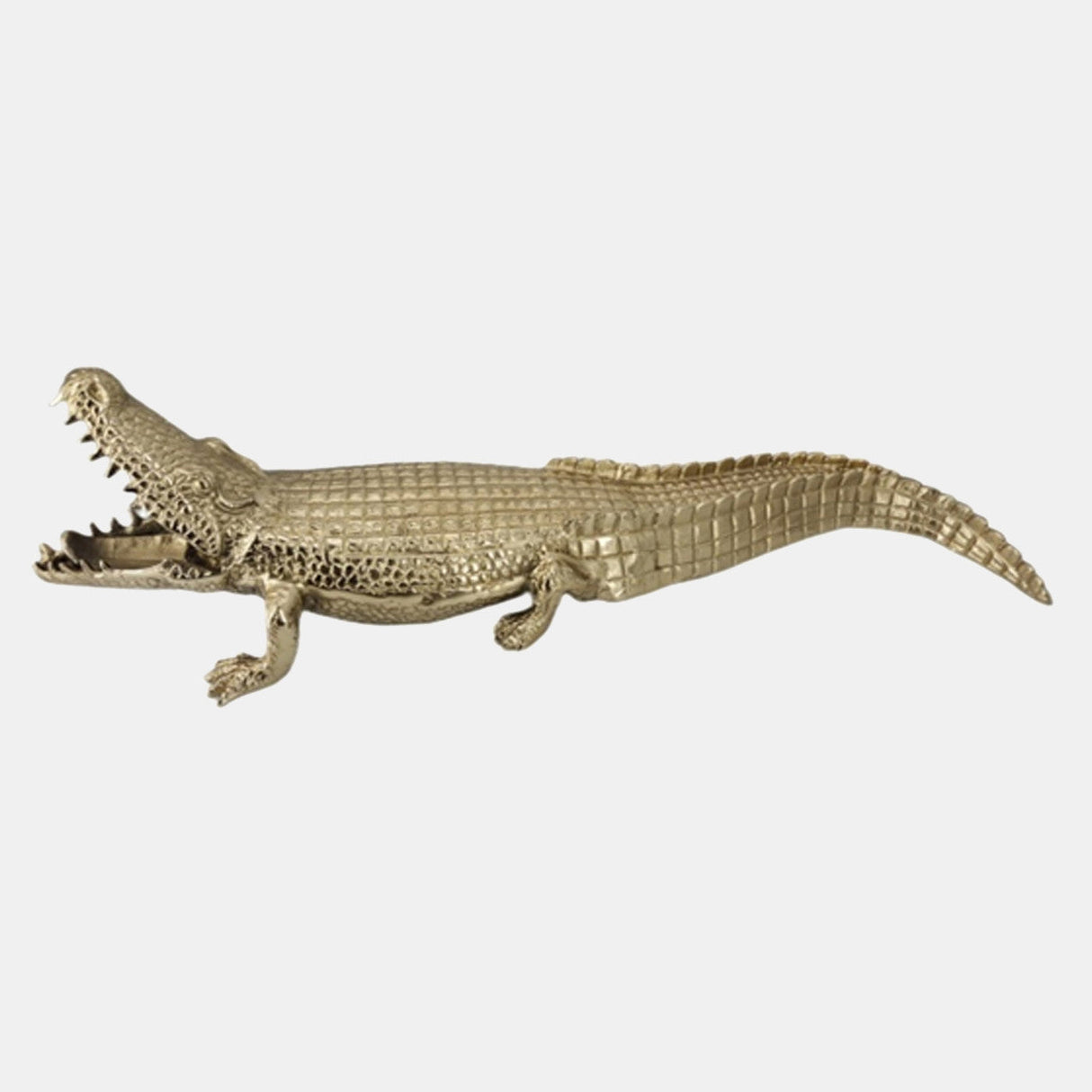 36" Metal Alligator Table Top Decor, Gold