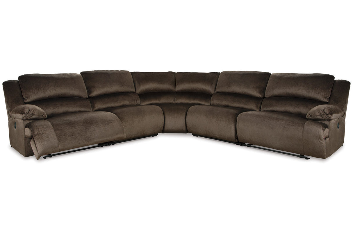 Clonmel Chocolate 5-Piece Reclining Sectional