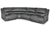 Clonmel Charcoal 4-Piece Reclining Sectional