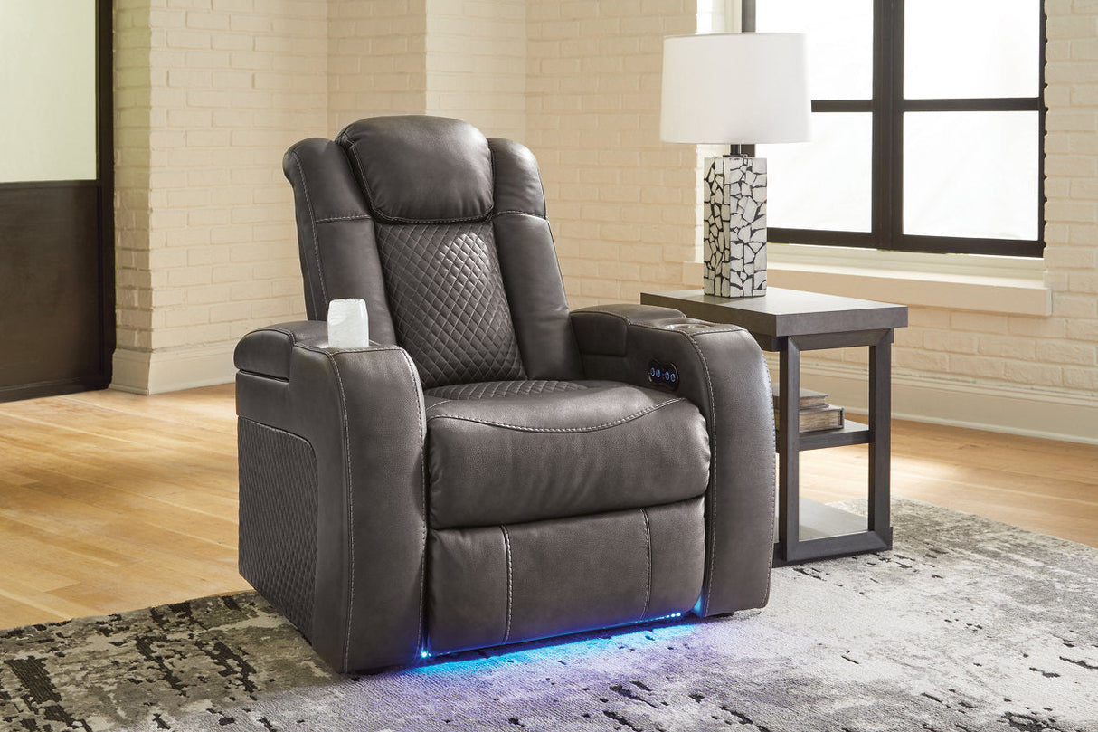 Fyne-Dyme Shadow Power Reclining Sofa, Loveseat and Recliner