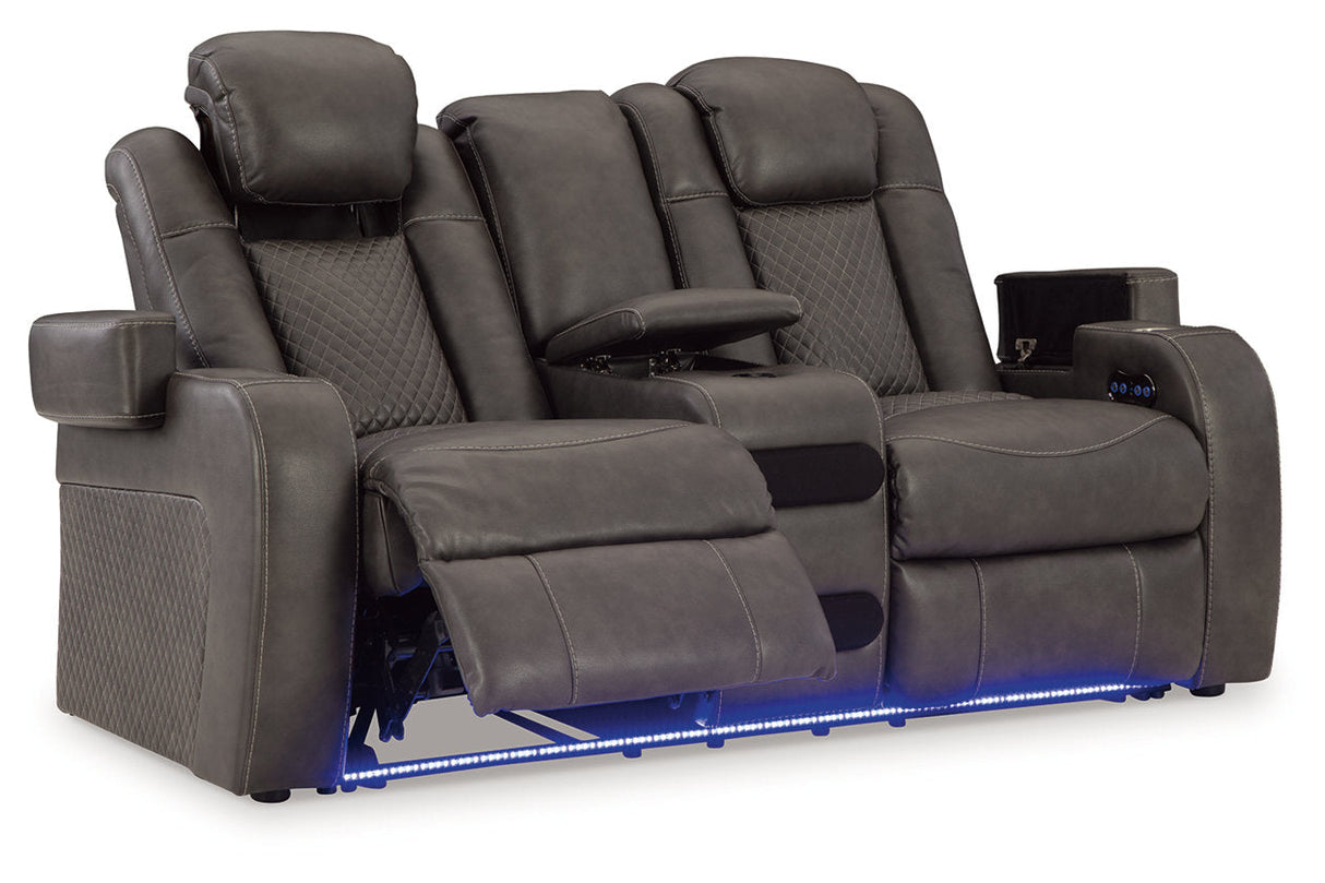 Fyne-Dyme Shadow Power Reclining Sofa, Loveseat and Recliner