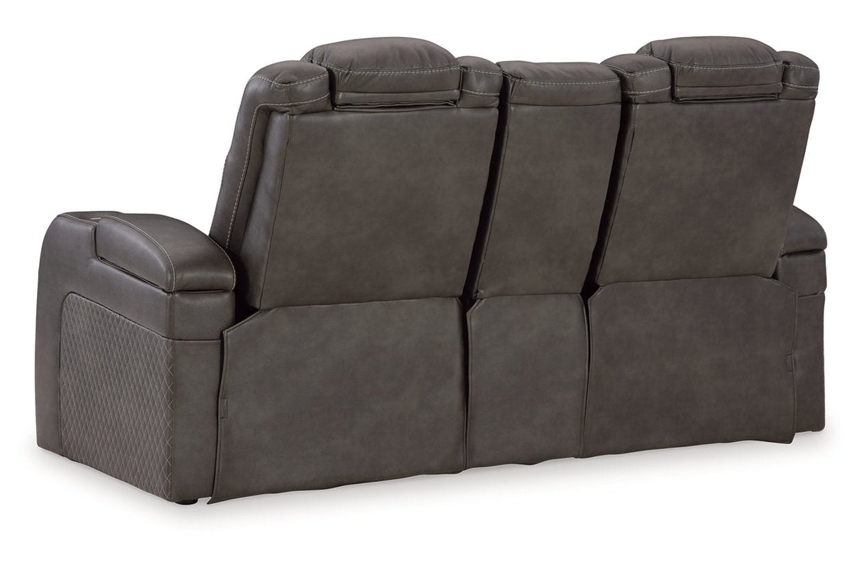 Fyne-Dyme Shadow Power Reclining Sofa, Loveseat and Recliner