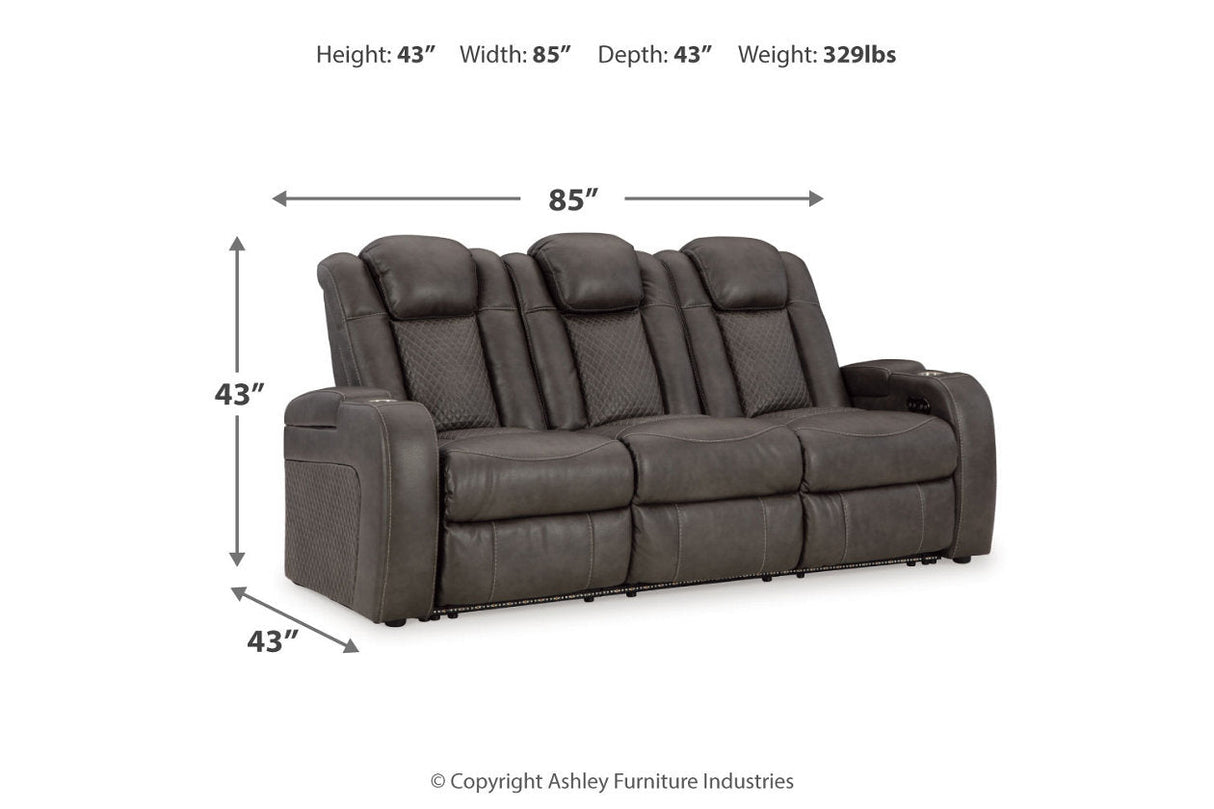 Fyne-Dyme Shadow Power Reclining Sofa, Loveseat and Recliner