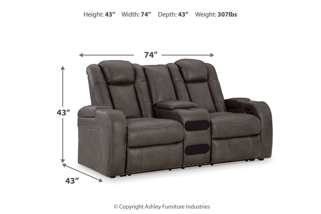 Fyne-Dyme Shadow Power Reclining Sofa, Loveseat and Recliner