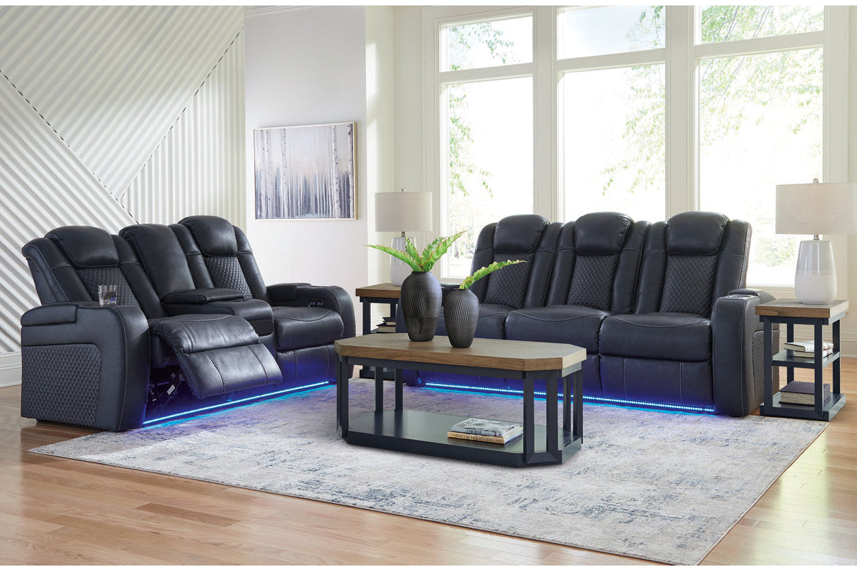 Fyne-Dyme Sapphire Power Reclining Sofa, Loveseat and Recliner