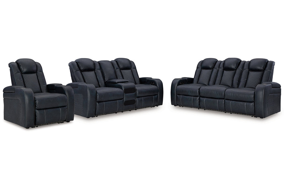 Fyne-Dyme Sapphire Power Reclining Sofa, Loveseat and Recliner