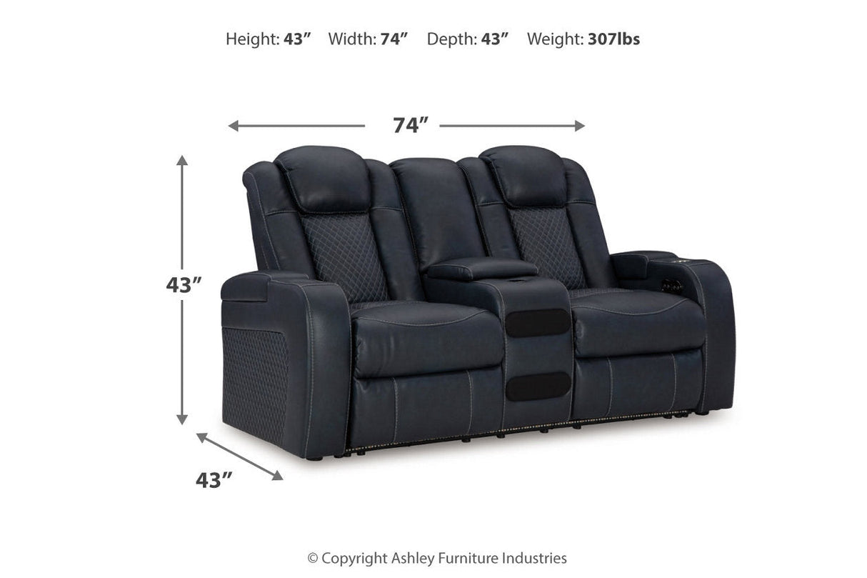 Fyne-Dyme Sapphire Power Reclining Sofa, Loveseat and Recliner