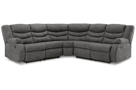 Partymate Slate 2-Piece Reclining Sectional