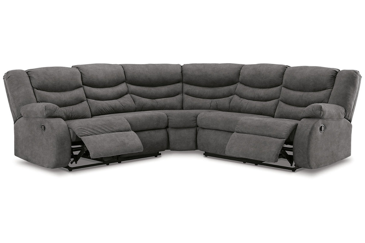 Partymate Slate 2-Piece Reclining Sectional