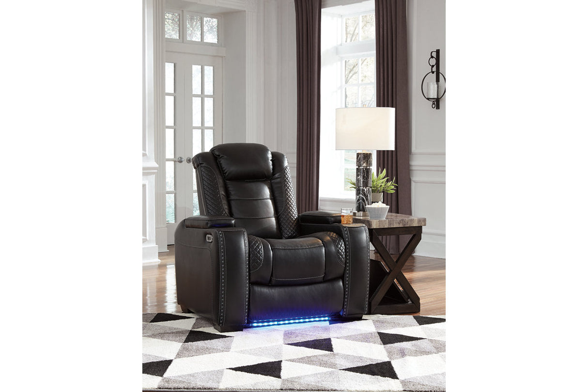 Party Time Midnight Power Reclining Sofa and Loveseat with Power Recliner