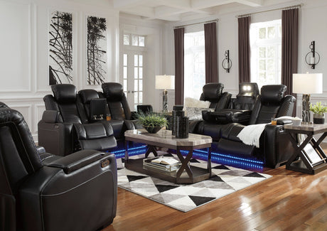 Party Time Midnight Power Reclining Living Room Set