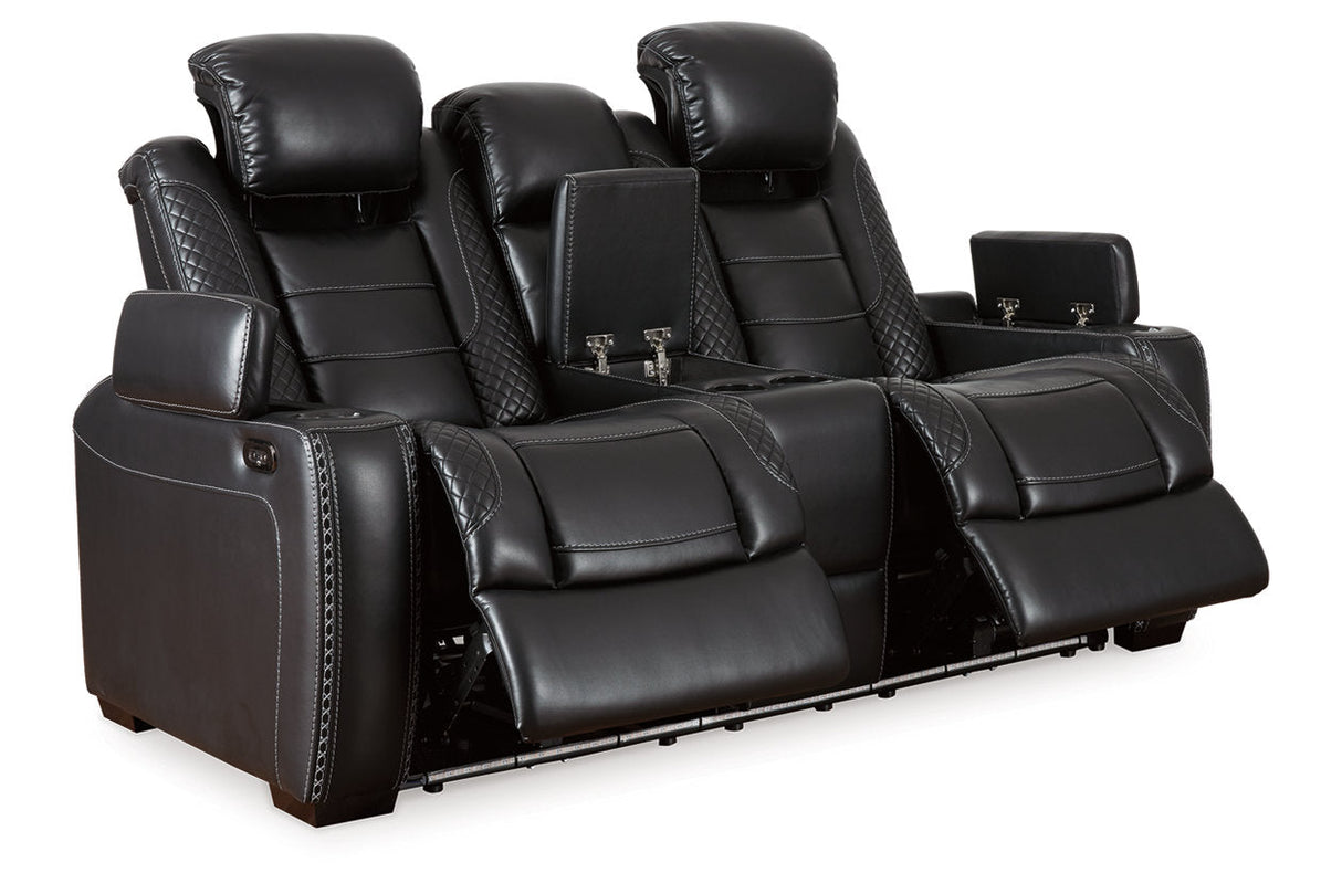 Party Time Midnight Power Reclining Sofa and Loveseat with Power Recliner