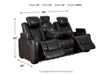 Party Time Midnight Power Reclining Sofa